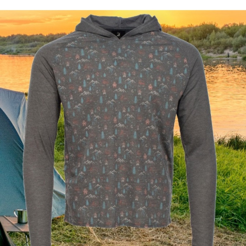 Jack + Sage Unisex cinder charcoal medium hooded long sleeve shirt